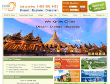 Tablet Screenshot of chinadiscoverytours.com